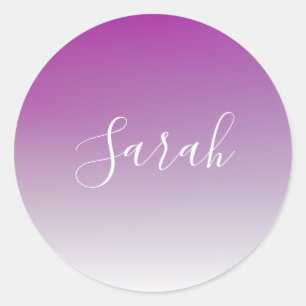 Sticker Rond Simple moderne minimaliste violet Ombre dégradé
