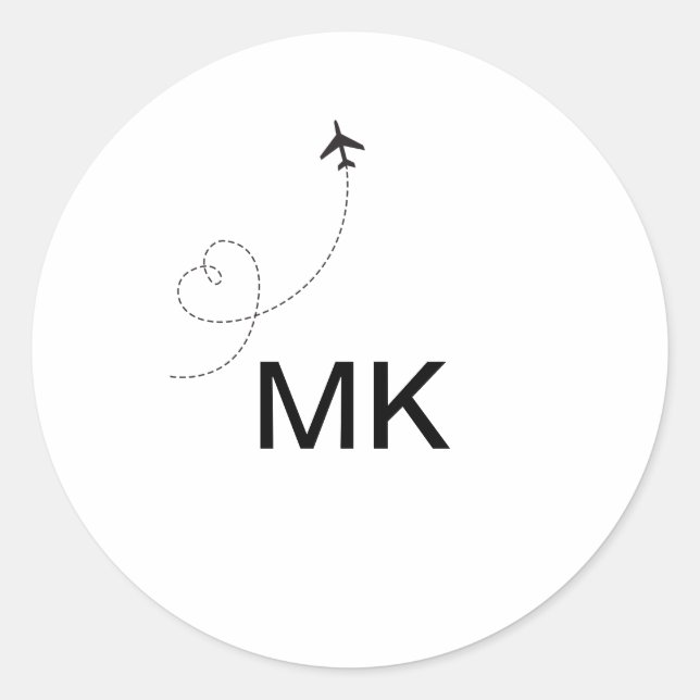 Sticker Rond Simple monogramme minimal ajouter le phot du plan  (Devant)