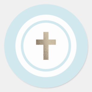 Sticker Rond Simple or croisé religieux