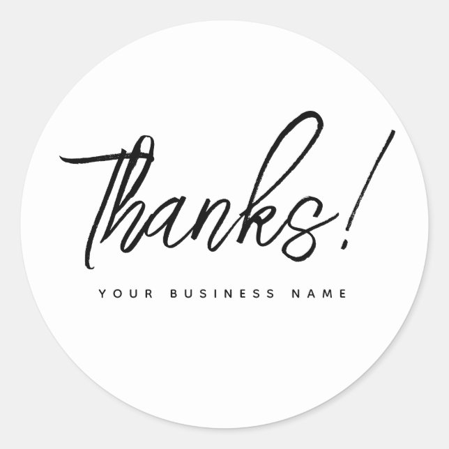 Sticker Rond Simple petite entreprise blanc merci (Devant)