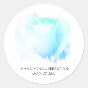 Sticker Rond Simple Rose Floral Couples Mariages classiques