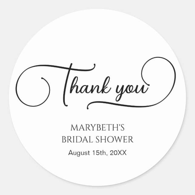 Sticker Rond Simple Script Élégant Remerciement Mariage  (Devant)
