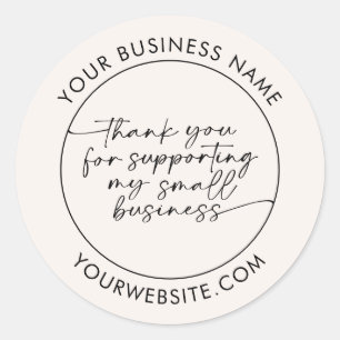 Sticker Rond Simple Script Manuscrit de Remerciement Client