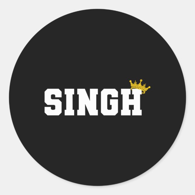 Sticker Rond Simple Singh Indian Punjab Punjabi Sikh (Devant)