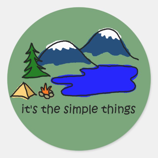 Sticker Rond Simple Things - Camping (Devant)