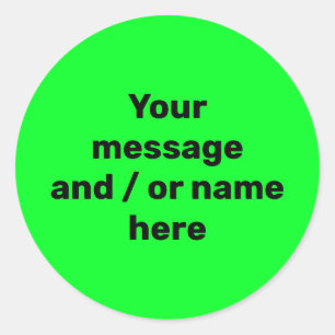 Sticker Rond Simple Vert Clair Gras Moderne Vibrant