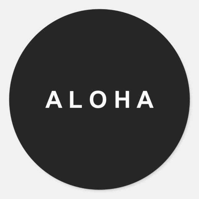 Sticker Rond Simplement Aloha (Devant)
