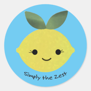 Sticker Rond Simplement le Zest Cute Kawaii Lemon