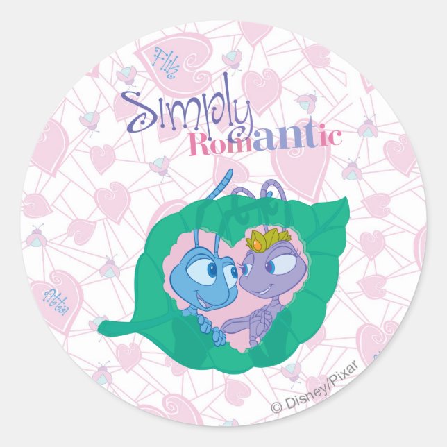 Sticker Rond Simplement romantique (Devant)