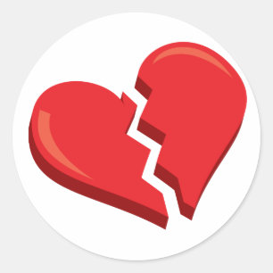 Sticker Rond simplement un cœur brisé