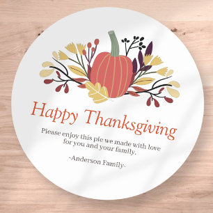 Sticker Rond Simples Citrouilles d'automne de Thanksgiving