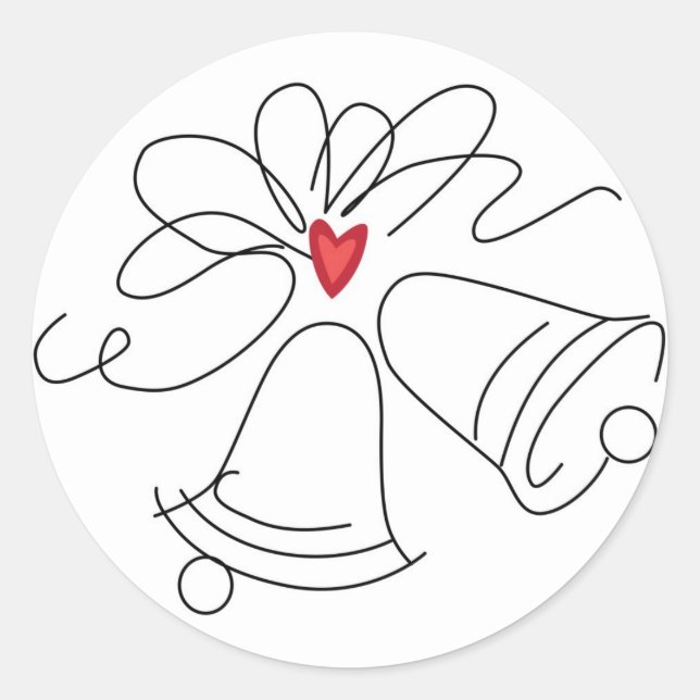 Sticker Rond Simples sonneries de mariage enveloppes autocollan (Devant)