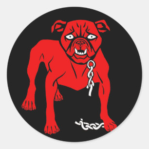 Sticker Rond Simplicissimus Staffordshire Bul Terrier - Vintage