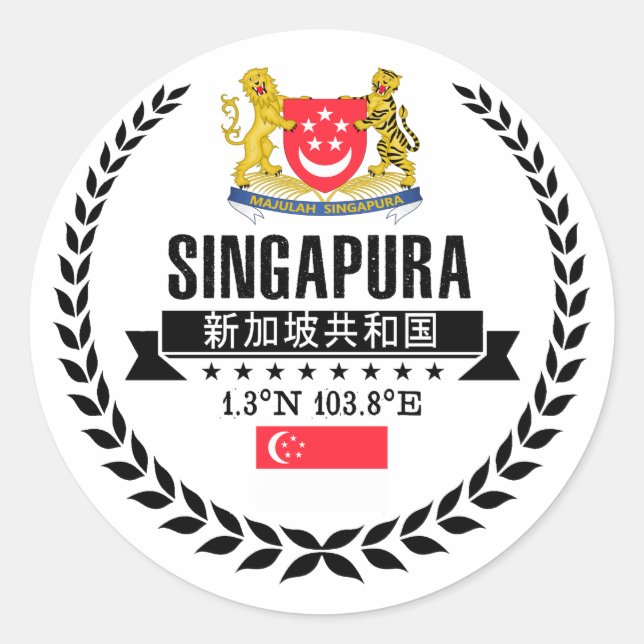 Sticker Rond Singapour (Devant)