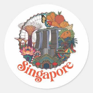 STICKER ROND SINGAPOUR
