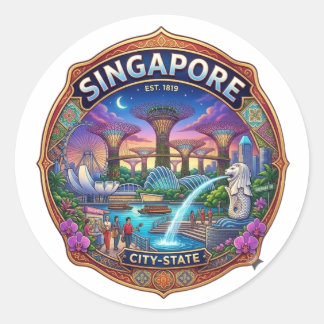 STICKER ROND SINGAPOUR