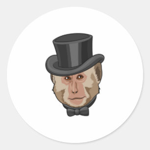 Sticker Rond Singe avec Cylindre