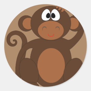 Sticker Rond singe-chimpanzé-singe-chimpanzé-animal