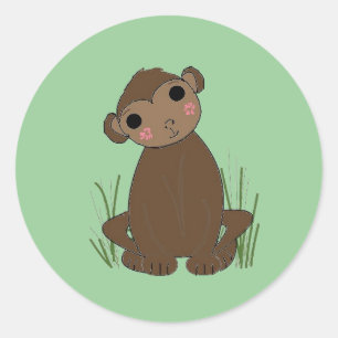 Sticker Rond Singe de la jungle