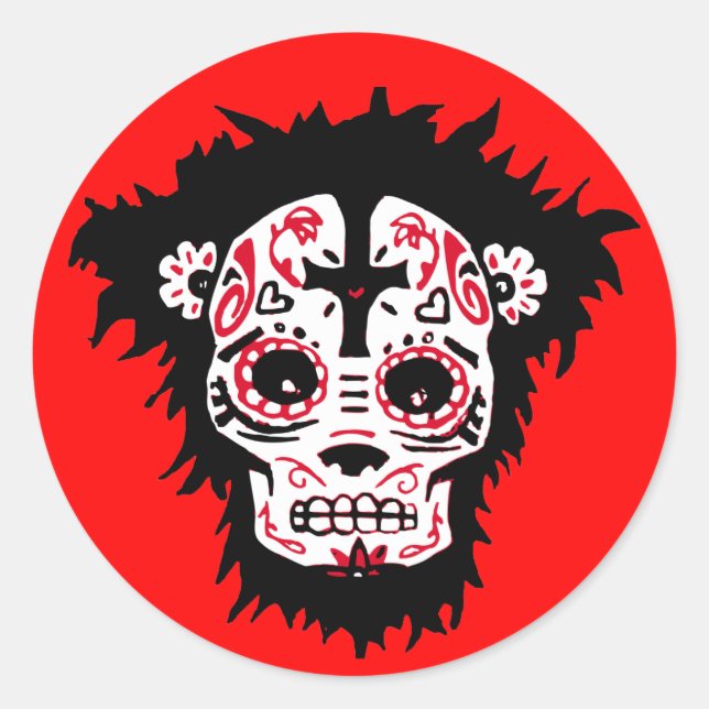 Sticker Rond singe de los muertos (Devant)