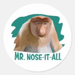 Sticker Rond Singe de Punny Proboscis