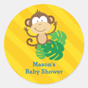 Sticker Rond Singe drôle dans l'autocollant personnalisé par