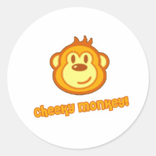 Sticker Rond Singe mignon superbe