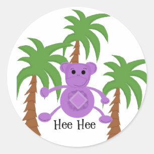 Sticker Rond Singe pourpre