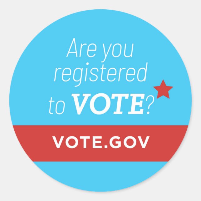 Sticker Rond S'inscrire pour voter (Devant)