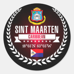 Sticker Rond Sint Maarten