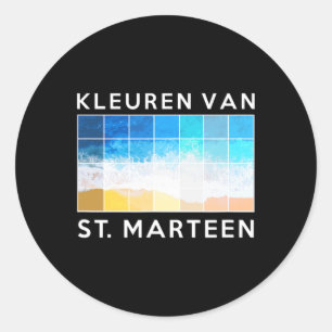 Sticker Rond Sint Marteen Hollandais Palette de couleurs T Shir