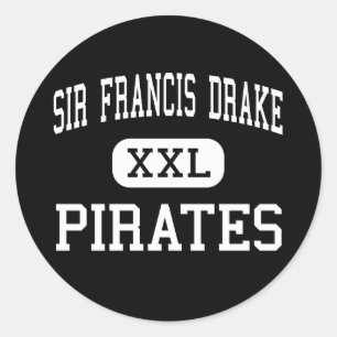 Sticker Rond Sir Francis Drake - Pirates - Haut - San Anselmo