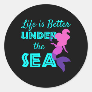 Sticker Rond Sirène de natation plongée