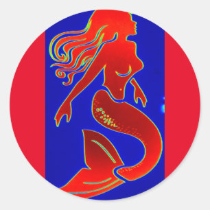 Sticker Rond sirène rouge