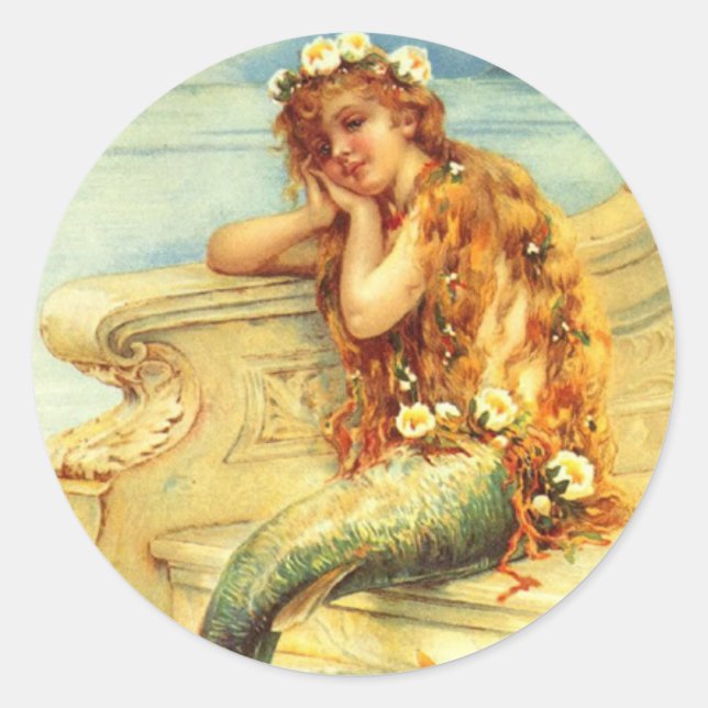Sticker Rond Sirène vintage (Devant)