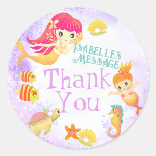 Sticker Rond Sirènes Violet