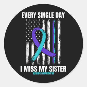 Sticker Rond Sister Suicide Prévention Drapeau Américain