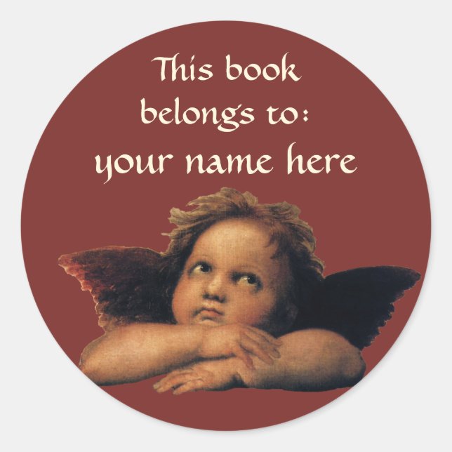 Sticker Rond Sistine Madonna Angels par Raphael Plaque d'accuei (Devant)