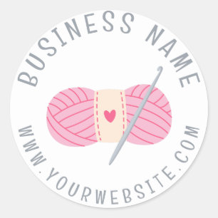 Sticker Rond Site Crochet Crochet Nom commercial personnalisé