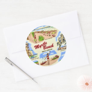 Sticker Rond Sites de Myrtle Beach