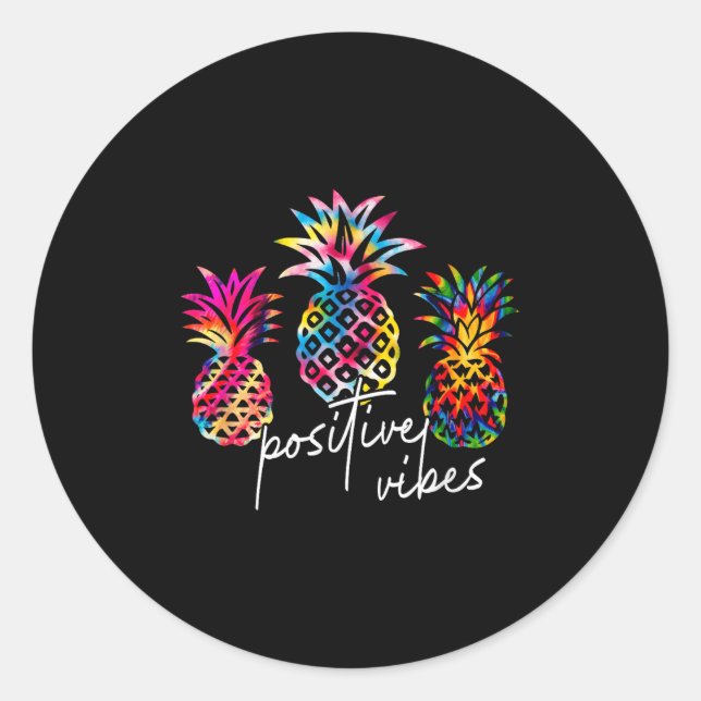 Sticker Rond Sitive Vibe Ne Transfer Day Infertility Ivf Tie Dy (Devant)