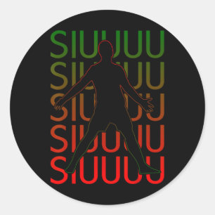 Sticker Rond Siuuu Drôle de Football Footll Garçons Hommes Femm