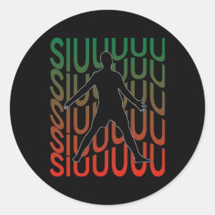 Sticker Rond Siuuu Drôle de Football Garçons Hommes Femmes Foot