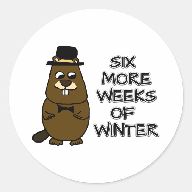 Sticker Rond Six semaines supplémentaires d'hiver (Devant)