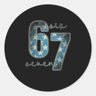 Sticker Rond Six Sept, 6 7 Mème
