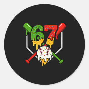 Sticker Rond Six Seven 67 Bysebyll Crème Glacée Drip Cool Gen A