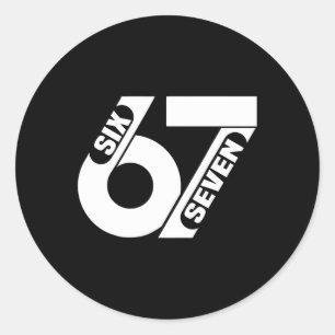 Sticker Rond Six Seven 67 Équipe Sports Drôle Mème 67 6 7 Homme