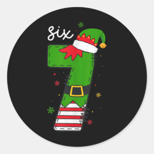 Sticker Rond Six Seven 6 7 Mème Santa Noël Xmas Nombre 67 