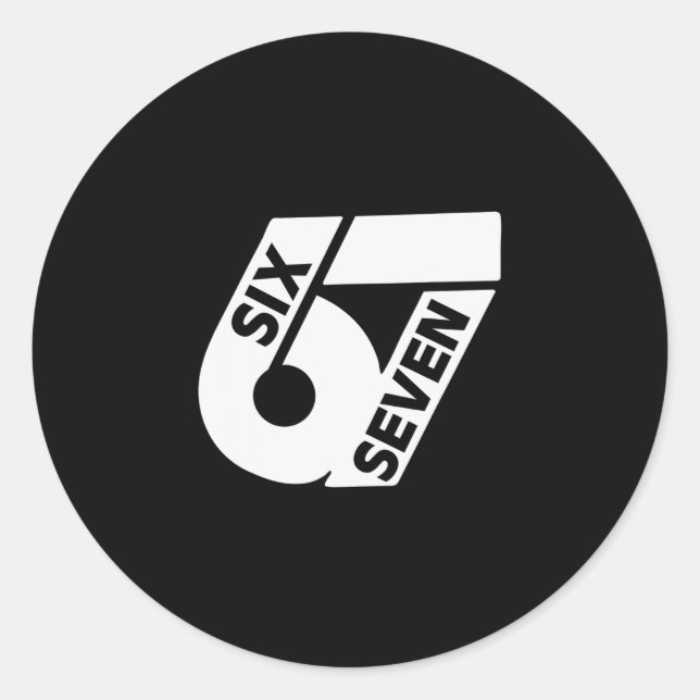 Sticker Rond Six Seven Cool Meme 67 Funny Number  (Devant)