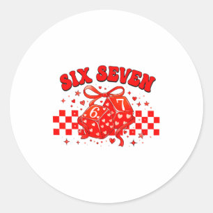 Sticker Rond Six Seven Dice 67 Prépa 6 7 Drôle Saint-Valentin H